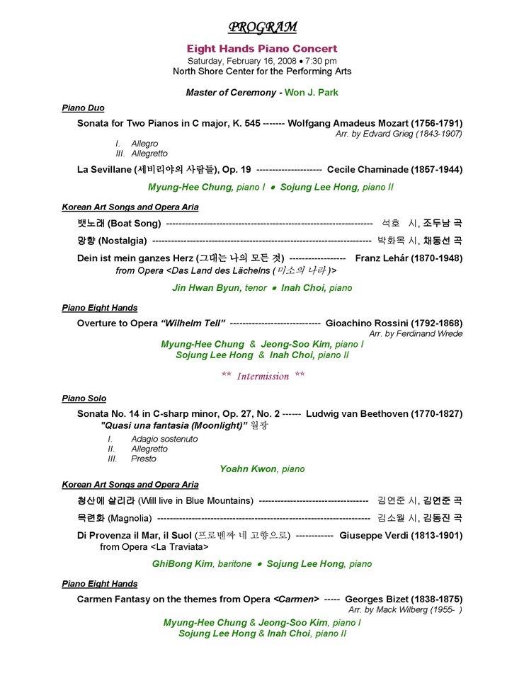 Concert Program